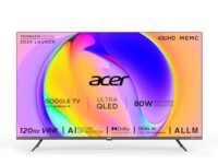 acer 109 cm (43 inches) Super Series 4K Ultra HD Smart QLED Google TV AR43QDXGU2875AT (Black)