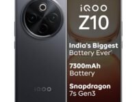 iQOO Z10 5G (Stellar Black, 8GB RAM, 128GB Storage) | India's Biggest Ever 7300 mAh Battery | Snapdragon 7s Gen 3 Processor | Brightest Quad Curved AMOLED Display in The Segment