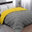 AYKA Reversible Comforter 220 GSM Microfiber Reversible AC Comforter/Blanket for Winter/Quilt/Duvets for King Size Double Bed Comforter (90 * 100, Yellow & Grey)| TC - 220
