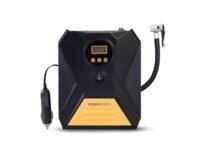 Amazon Basics Portable DC Digital Tyre Inflator 12V, 150 PSI with Digital Pressure Gauge and LED Light