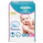 Amazon Brand - Supples Premium Baby Diaper Pants | 54 Baby Diapers | XL | 12-17 Kg | 12 Hrs Absorption | Cushiony Cotton Soft Fabric | Phthalates-Free | Triple Leak Guard