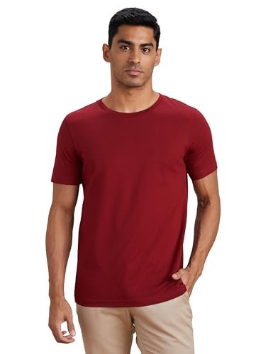 Amazon Brand - Symbol Men's Solid Cotton T Shirt | Round Neck | Half Sleeve | Plain-Regular Fit (Available in Plus Sizes)