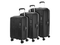 American Tourister 3PC PP Ivy 2.0-8 Wheel, Set (Small + Medium + Large) Hard Suitcase for Travel/Travel Bag with Combination Lock & Smooth Sliding Double Wheel - Black, 55 Cm, 68 Cm, 79 Cm