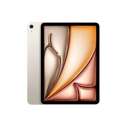 Apple iPad Air 11″ with M3 chip: Built for Apple Intelligence, Liquid Retina Display, 128GB, 12MP Front/Back Camera, Wi-Fi 6E, Touch ID, All-Day Battery Life — Starlight
