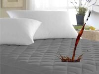 Ayka Waterproof Double Size 72x48 inch Cotton Quilted Mattress Protector Breathable Hypoallergenic Noiseless Ultra Soft Elastic Fitted Bed Protector Mattress/Bed Cover (Grey, Double (72 * 48"))