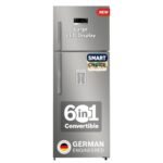 BOSCH Max Convert 368L, 3-Star, Inverter Frost Free Double Door Refrigerator With Water Dispenser (CTC39S03DI, 6-in-1 Convertible, VitaFresh Technology, 2 Cooling System, Shiny Silver)