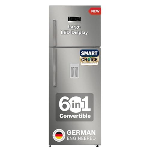 BOSCH Max Convert 368L, 3-Star, Inverter Frost Free Double Door Refrigerator With Water Dispenser (CTC39S03DI, 6-in-1 Convertible, VitaFresh Technology, 2 Cooling System, Shiny Silver)
