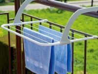 Balcony Cloth Drying Rack Stand | Cloth Drying Hanger | Wall Mount Cloth Stand | Retractable Clothing Organizer for Clothes Socks, Clothes Airer Foldable Storage No Need Install Outdoor Drying