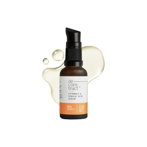 Deconstruct 10% Vitamin C Serum | Non-Irritating & Non-Sticky | Tested for Oily, Sensitive Skin | Beginner-Friendly| Brightens Dull Skin, Evens Tone | No Purging | With 0.5% Ferulic Acid|30ml