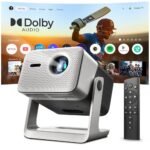 [Dolby Audio Official] Crossbeats Lumex Vista Projector 4k Ultra HD, 1080p Native, Dust Free, Android TV, WiFi, 1200 ANSI, Smart Mini Projector for Room, Portable Home Theater Cinema, Built-in Apps