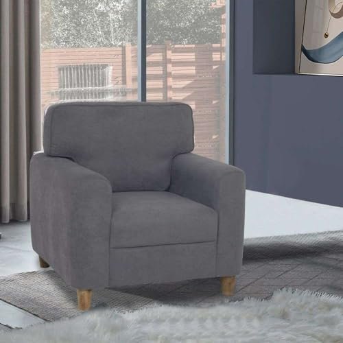 Duroflex Utopia - 1 Seater Premium Fabric Sofa Set, (Grey)