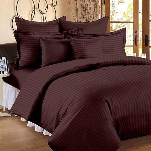 Duvet Cover Double Bed Premium Cotton -Quilt | Comforter Cover- 91 x 101 inches (Double, Dark Brown)