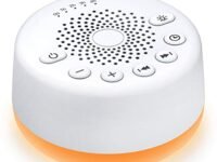 Easysleep Sound White Noise Machine with 25 Soothing Sounds and Night Lights with Memory Function 32 Levels of Volume and 5 Sleep Timer Powered by AC or USB for Sleeping Relaxation (White)