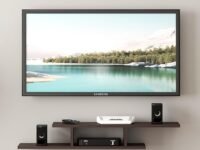 Engineered Wood TV Cabinet for Livingroom, Set Top Box Stand, Wall Bracket, TV Unit Shelf, Rack, Wall Mount, 5 Cm, 40 Cm