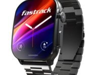 Fastrack Astor FS2 Pro 1.96" Super AMOLED Smart Watch, Metal Body with 1000 Nits Brightness, SpO2, BP & Sleep Monitor, BT Calling, 100+ Sports Modes – Smartwatch for Men & Women (Gun Grey)
