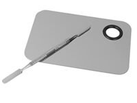 HOME BUY Stainless Steel Makeup Mixing Blending Palette with Spatula -5401 (Pack of 1,Silver)