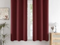 HOMEMONDE Window Curtains 5 Feet Pack of 2 - Solid 98% Blackout Curtain for Living Room, Bedroom, Office, 60L Inch x 46 Inch - (Maroon, 152 x 118 CM)