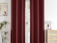 HOMEMONDE Window Curtains 6 Feet Pack of 2 - Solid 90% Blackout Curtain for Living Room, Bedroom, Office, 72L Inch x 46 Inch - (Maroon, 182 x 118 CM)