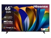 Hisense 164 cm (65 inches) E6N Series 4K Ultra HD Smart LED Google TV 65E6N (Black)