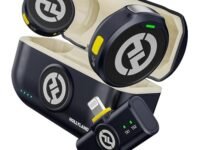 Hollyland Lark M2 Wireless Microphone for iPhone14 & Below, Mini Magnetic Microphone, 300m Range, Hi-Fi Audio, Noise Cancelling, 30h Use, Video Recording (2TX + Lightning RX + Charging Case)