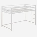 Home & Garden Swing Miles Metal Junior Twin Loft Bed, White