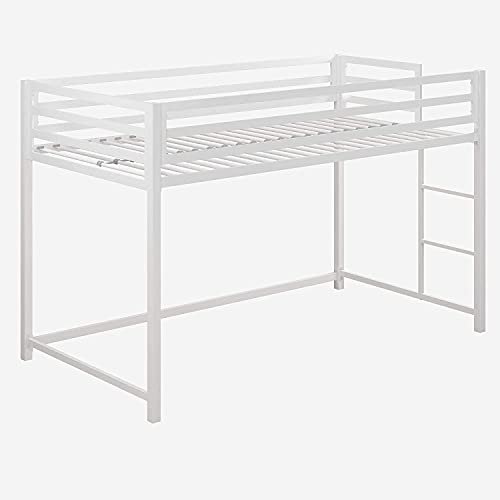 Home & Garden Swing Miles Metal Junior Twin Loft Bed, White