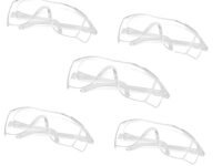 ILiFF 5-Pack Safety Goggles - Clear Anti-fog/Anti-Scratch Glasses for Bike Riding, Industries, Construction, Chemistry Lab, and Eye Infection Prevention - Multipurpose Protective Eyewear