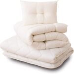 Indian Decor. Japanese Technology Cotton Futon Set (White, Single Size, 36 X 72 inches)