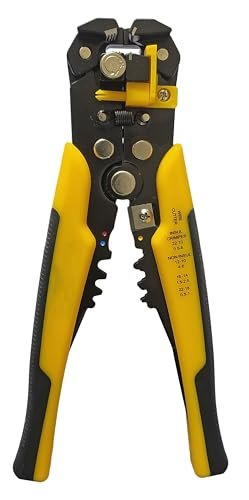 Inditrust 8" Multi-Function Automatic Wire Stripper Plier -Zinc-Alloy Body- Cutting Tool (Pack of 1) (Yellow)