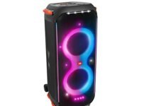 JBL PartyBox 710 Bluetooth Party Speaker with Dynamic Music Synced Flashing Club Pattern Lightshow, Pro Sound, Splashproof, PartyBox App Personalisation,Guitar and Mic Input(800 Watt RMS, Black)