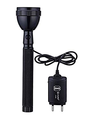 JY SUPER Rechargeable HIGH Power LED Torch Light(20.7cm, Black)., Aluminum
