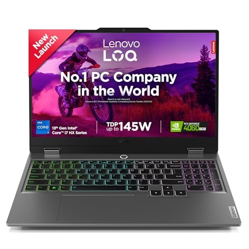 Lenovo LOQ, Intel Core i7 13th Gen 13650HX, NVIDIA RTX 4060 8GB, 24GB RAM, 512GB SSD, 15.6"(39.6cm), Windows 11, Office Home 2024, Grey, 2.4Kg, 83DV00X8IN, 100% sRGB, 3 Mon. Game Pass Gaming Laptop
