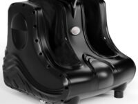 Lifelong Foot Massager Machine for Pain Relief | Electric Foot Massager with Digital Display | Feet Massager for Blood Circulation | Foot Pain Relief with Soothing Heat | Removable Cover | Black