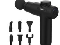 Lifelong LLGM109 Percussion Massage Gun for Pain Relief, Deep Tissue, 6 Speeds & 7 Massage Heads, Cordless, Quiet Operation for Neck, Shoulders, Back, Arms, Legs & Feet (Black)