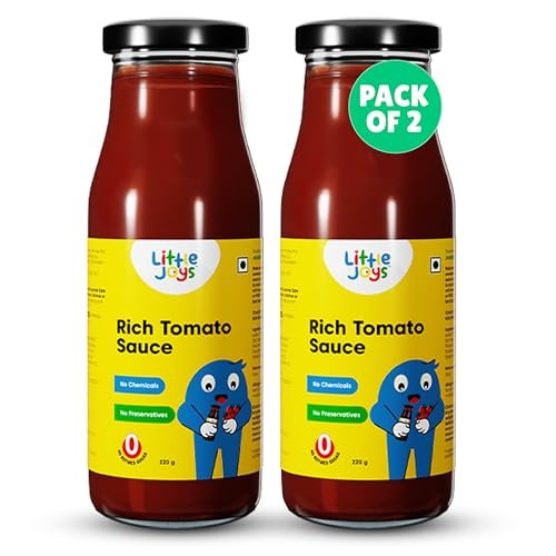 Little Joys Tomato Sauce/Ketchup | Pack of 2 x 220 g |Farm Fresh Tomatoes| No Refined sugar| Sweetned With Jaggery | No Added Preservatives, No Chemicals