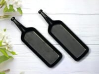 Melamine Trays and Platters Sets for Serving Snacks and Desserts for for Home, Hotel & Restaurant Kitchen- Black Pack of 2