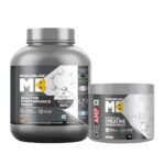 MuscleBlaze Biozyme Performance Whey Protein Powder, Chocolate Peanut Butter (2kg / 4.4lbs) & Micronised Creatine Monohydrate CreAMP Powder, Unflavoured (32 Servings, 100g) | Pack of 2
