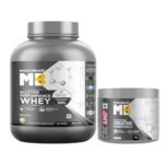 MuscleBlaze Biozyme Performance Whey Protein Powder, French Vanilla Creme (2kg / 4.4lbs) & Micronised Creatine Monohydrate CreAMP Powder, Unflavoured (32 Servings, 100g) | Pack of 2