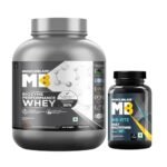 MuscleBlaze Biozyme Performance Whey Protein Powder, Rich Chocolate (2kg / 4.4lbs) & MB-Vite Daily Multivitamin (60 Tablets) | Pack of 2