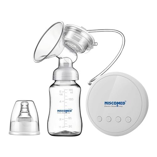 NISCOMED Electric Breast Pump for Feeding Mothers – 3 Phase Pumping, Soft & Gentle, BPA Free, 1-Year Warranty, Efficient & Comfortable Breastfeeding
