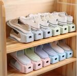 NYALKARAN Plastic Shoe Slots Organizer Space Saver Double Deck Shoe Rack Adjustable Shoe Slots for Closet Organization (Set of 12)
