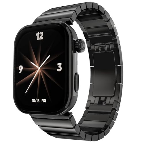 Noise Pro 6 Max Smart Watch:Intelligent with Noise AI, Endless AI Watch Faces, AI Companion, 1.96” AMOLED, Stainless Steel Build, Built-in GPS, 5 ATM, EN2 Processor, for iOS & Android(Chrome Black)