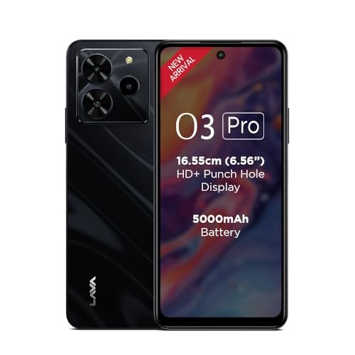O3 Pro (Glossy Black, 4 GB RAM, 64 GB Storage)| Bigger 6.56" HD+ Display | 50 MP AI Triple Rear Camera | 8 MP Front Camera| 5000 mAh Battery | 10W Charging | Charger in Box