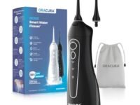 ORACURA® Smart Water Flosser® OC150 LITE with 150ml water tank capacity Black | Portable & Rechargeable | IPX7 Waterproof | 3 Modes & 8 Adjustable Water Pressure Settings | Flossing at Home and Travel | 365 Days Warranty