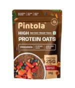 PINTOLA 25g High Protein Oats 1kg, Dark Chocolate,No Refined Sugar, with Almonds Raisin, Pumpkin and Chia Seeds, 8g Fibre, Rolled Oats for weight loss, Breakfast Cereals | Gluten Free
