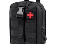 PROBEROS Nylon First Aid Box For Medical Emergency Kit, Heavy Duty And Large Capacity Military Grade Rip-Away Ifak Pouch For Sports, Hiking, Camping, Traveling (Bag Only), Black