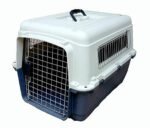 PSK PET MART Heavy Duty Dog Airline Travel Flight Crate Carrier Kennel, Cage for Pet IATA Approved 40 Inch - Blue and White (40” L x 24” W x 27” H)