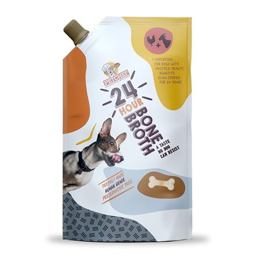 PetChef’s 24-Hour Bone Broth for Dogs|Freshly Made & Preservative Free|Natural Superfood Supplement|Ready to Serve|Treat for Dogs|Beneficial for Coat, Joint, Heart, and Gut Health (Pack of 2x100ml)