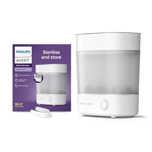 Philips Avent Sterilizer I No.1 Brand Recommended by Moms Worldwide | Kills 99.9%* Germs in 10 mins Cycle with Natural Steam Sterilization I Stays Sterile Upto 24hrs* | SCF291/00