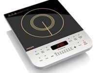 Philips Viva Collection HD4928/01 2100-Watt Induction Cooktop, Soft Touch Button with Crystal Glass (Black)